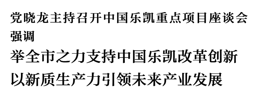 黨曉龍主持召開中國樂凱重點(diǎn)項(xiàng)目座談會